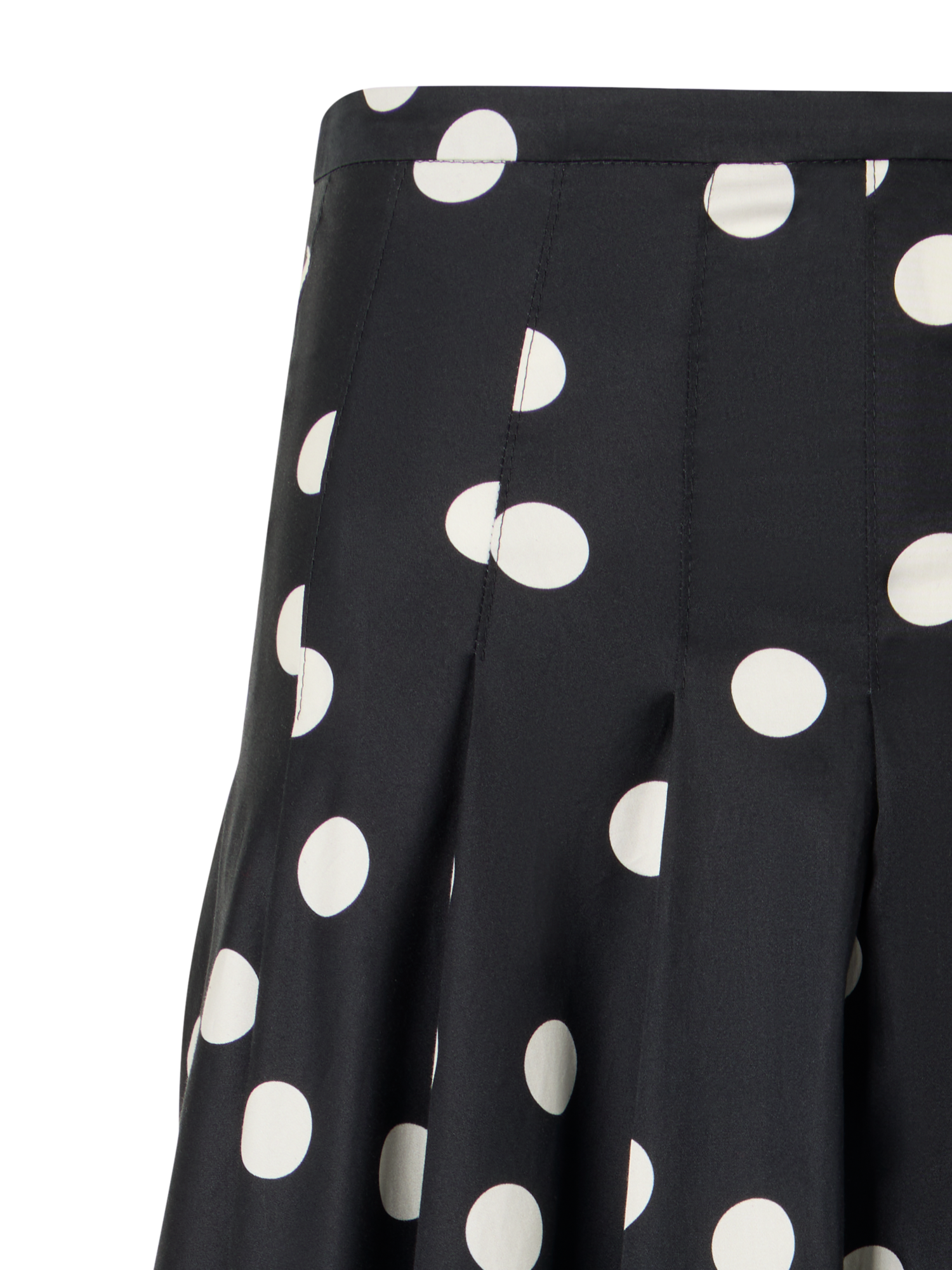 Designer Ausgestellter Midirock aus Baumollsatin - Schwarz