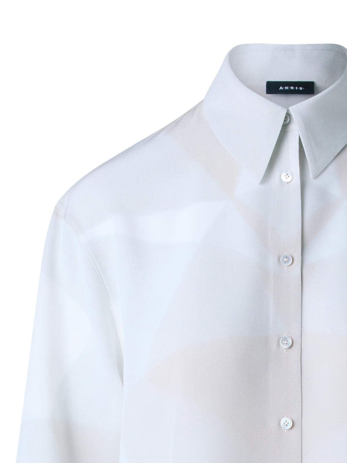 Designer Seiden-Tunika-Bluse mit Chiaroscuro Druck