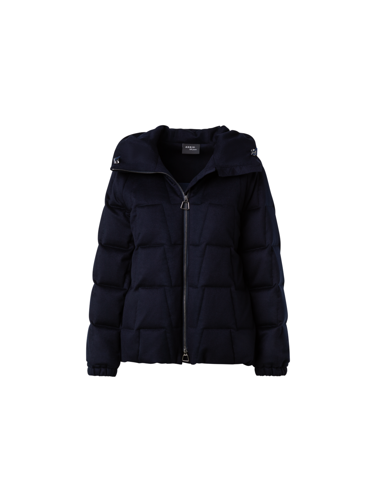 Designer Trapezförmig gesteppter Kaschmir-Parka - Dunkelblau - Blau