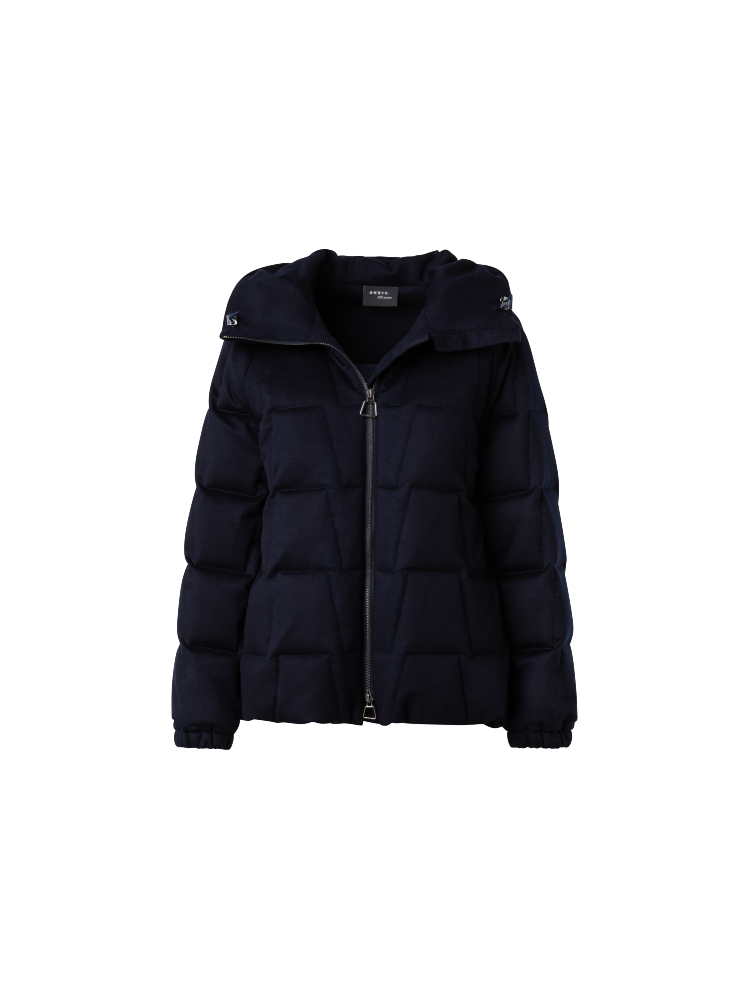 Designer Trapezförmig gesteppter Kaschmir-Parka - Dunkelblau - Blau