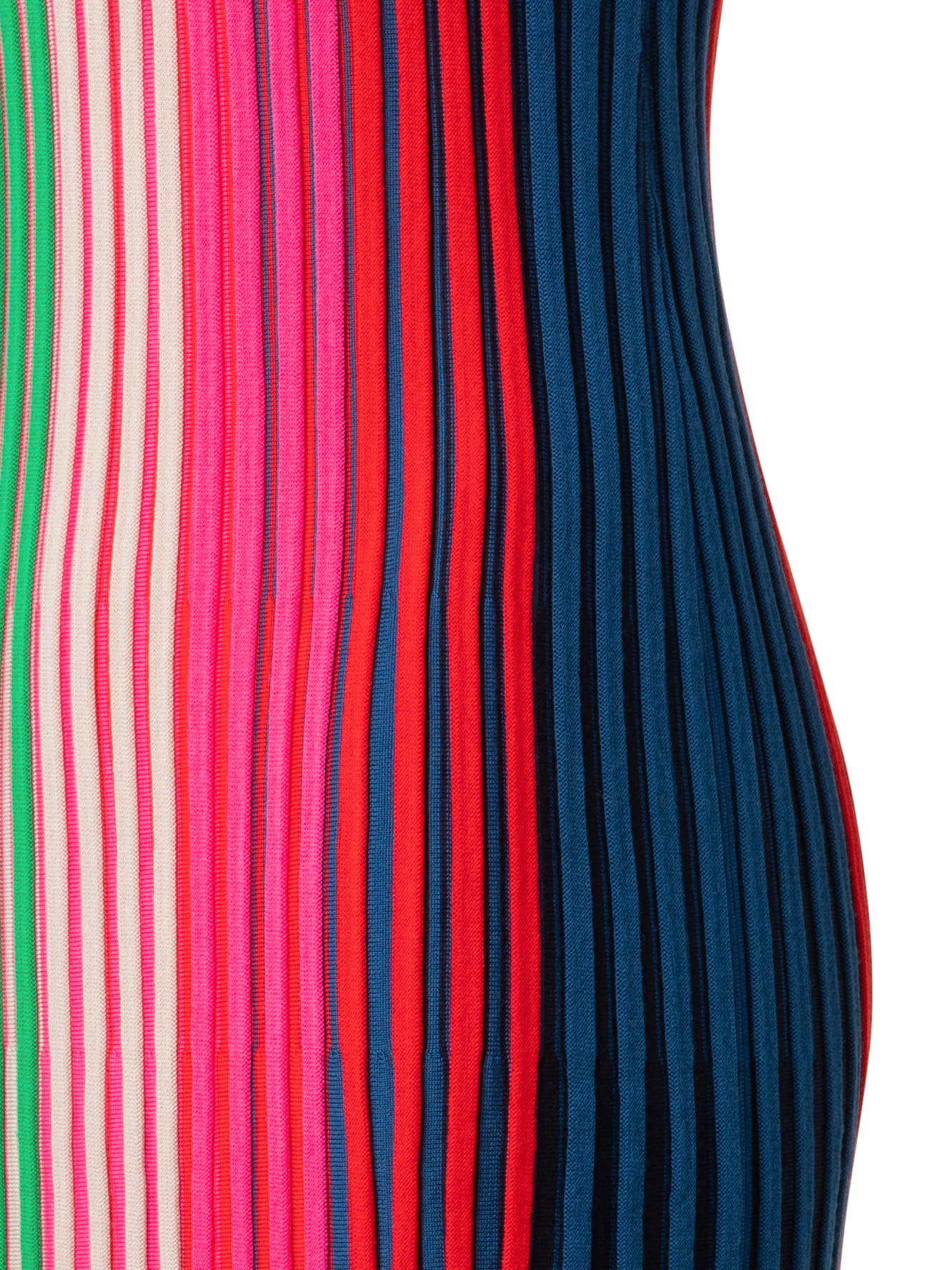 Designer Merino-Strickkleid mit Regenbogenripp - Bunt