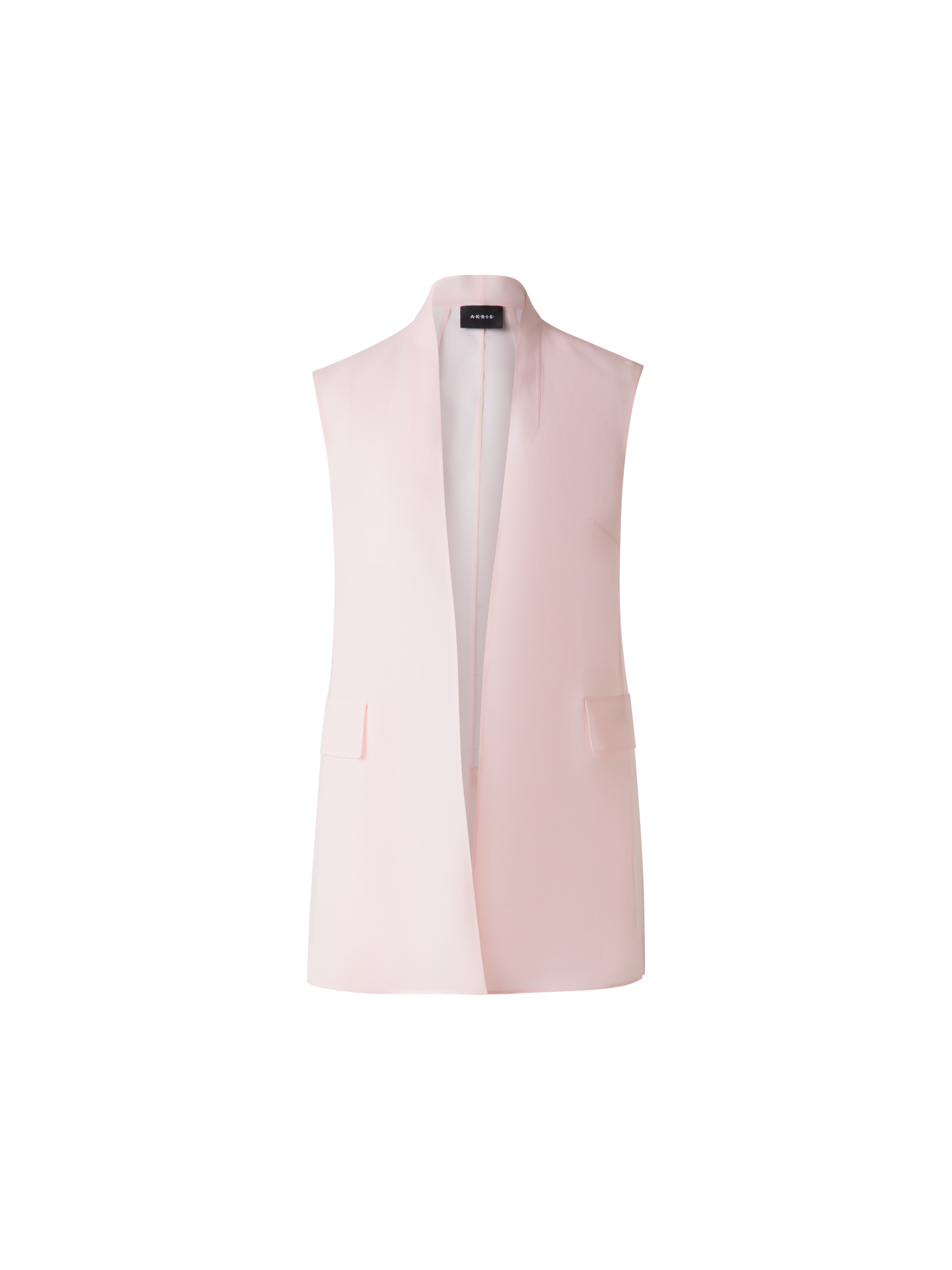 Designer Durchsichtiges Organza-Gilet aus Seide - Rosa