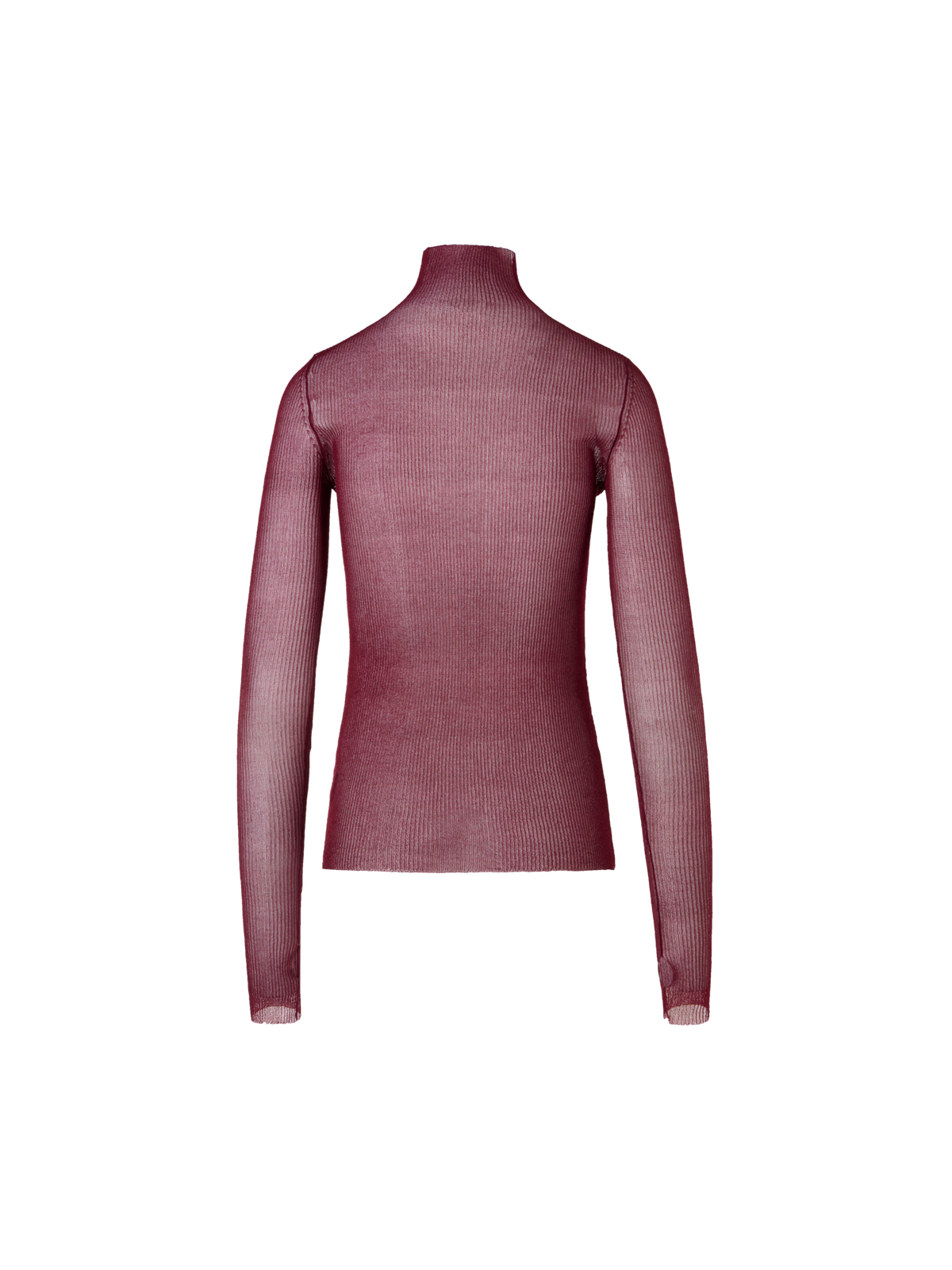 Designer Transparenter Feinripp-Pullover aus Seide - Rot
