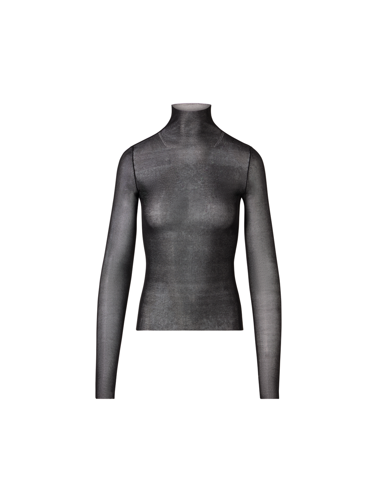 Designer Transparenter Feinripp-Pullover aus Seide - Schwarz
