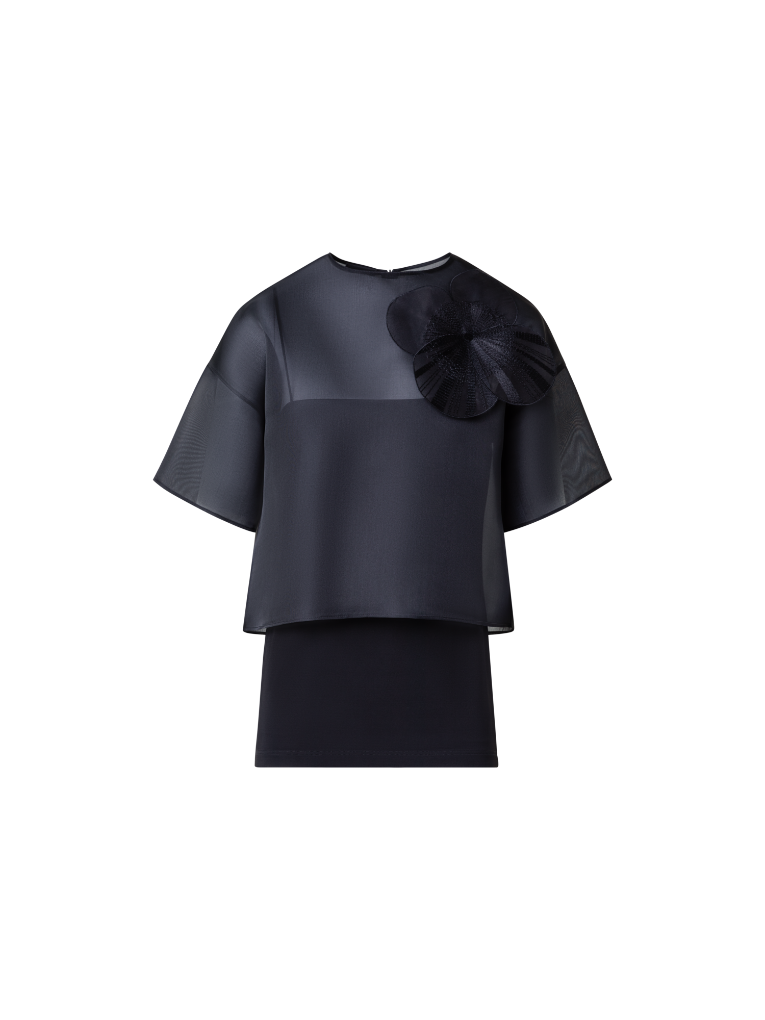 Designer Organza Bluse mit Poppy - Schwarz