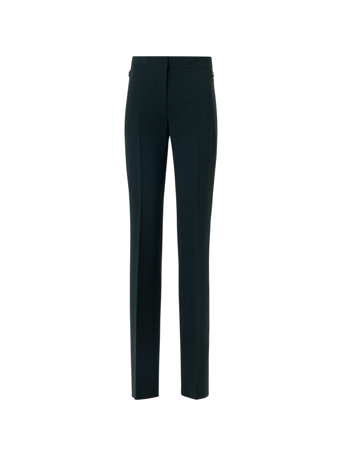Designer Gerade Hose aus Woll-Double-Face - Grün