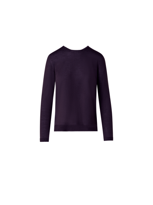Designer Nahtloser Pullover aus Kaschmir und Seide - Violett