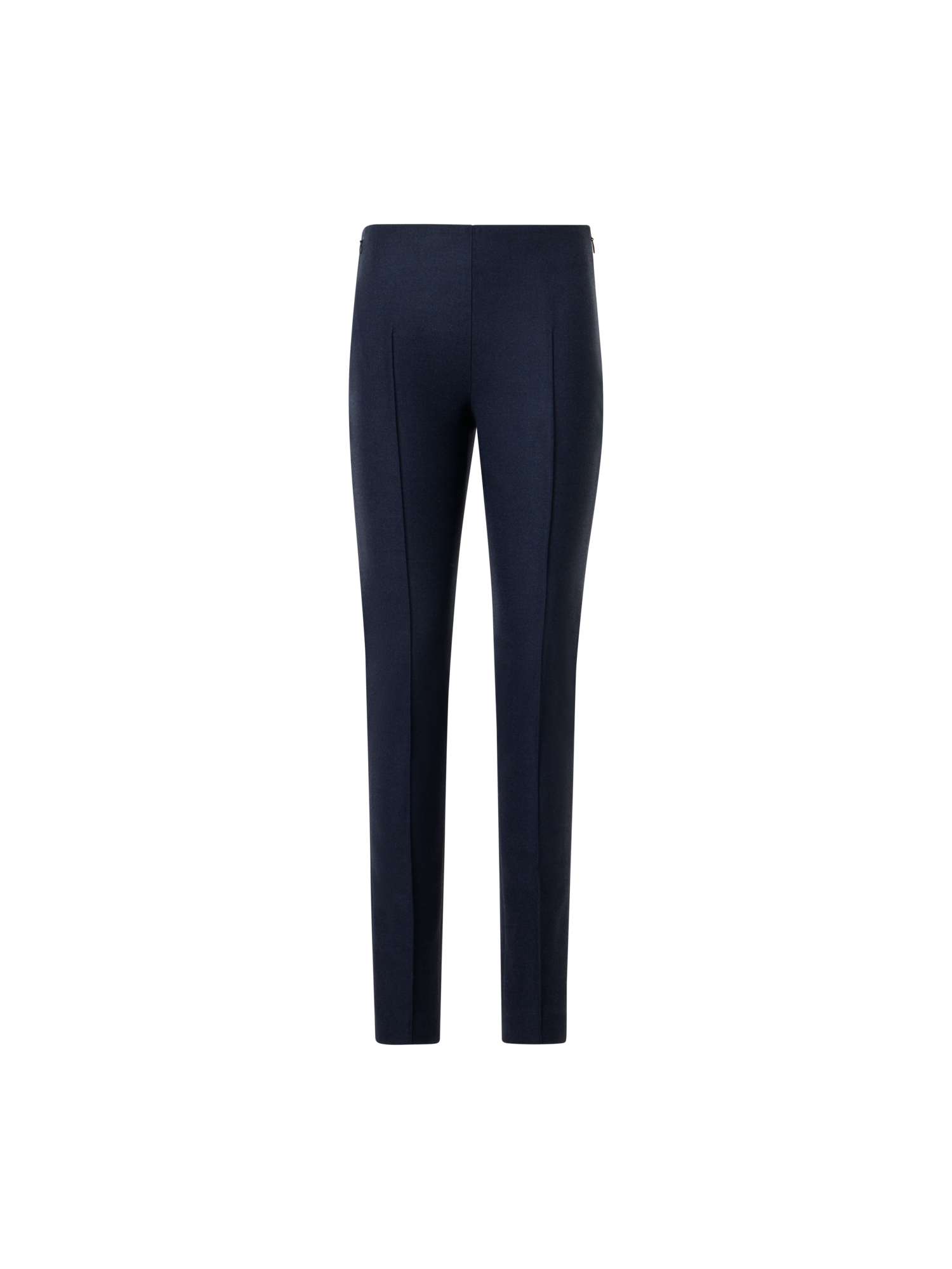 Designer Schmale Hose aus Woll-Stretch-Flanell - Schwarz