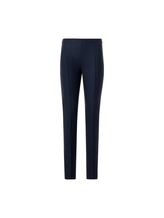 Designer Schmale Hose aus Woll-Stretch-Flanell - Schwarz