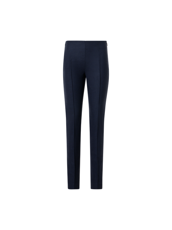 Designer Schmale Hose aus Woll-Stretch-Flanell - Schwarz