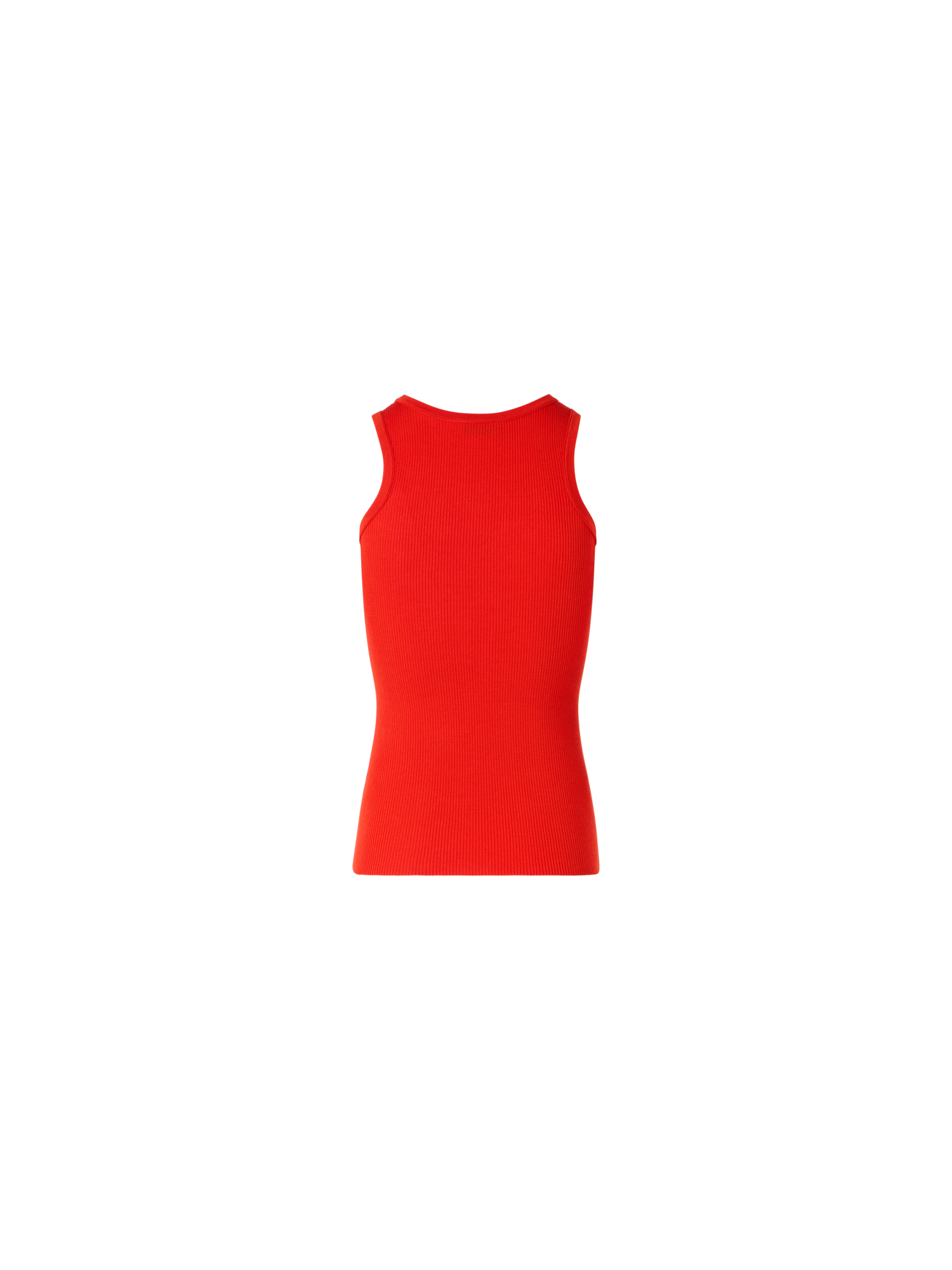 Designer Ärmelloses geripptes Seidenstrick-Top - Rot