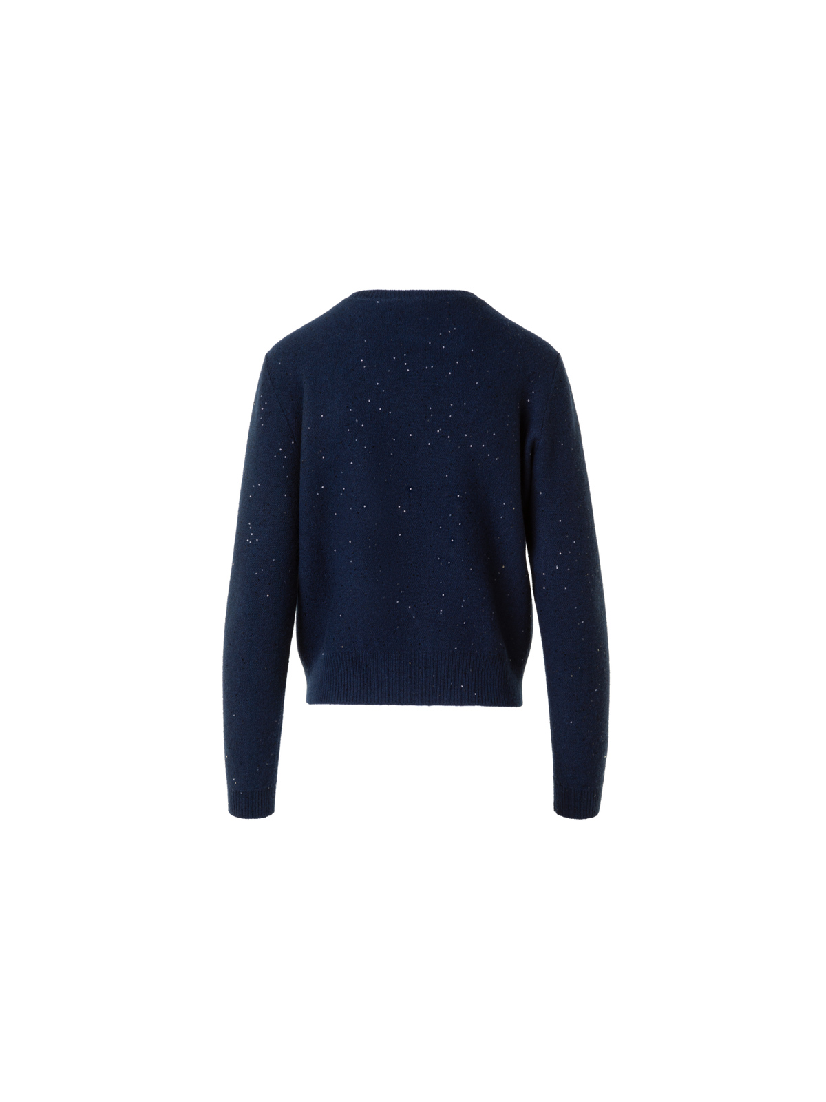 Designer Wolle Kaschmir Pailletten Strick Cardigan - Dunkelblau - Blau