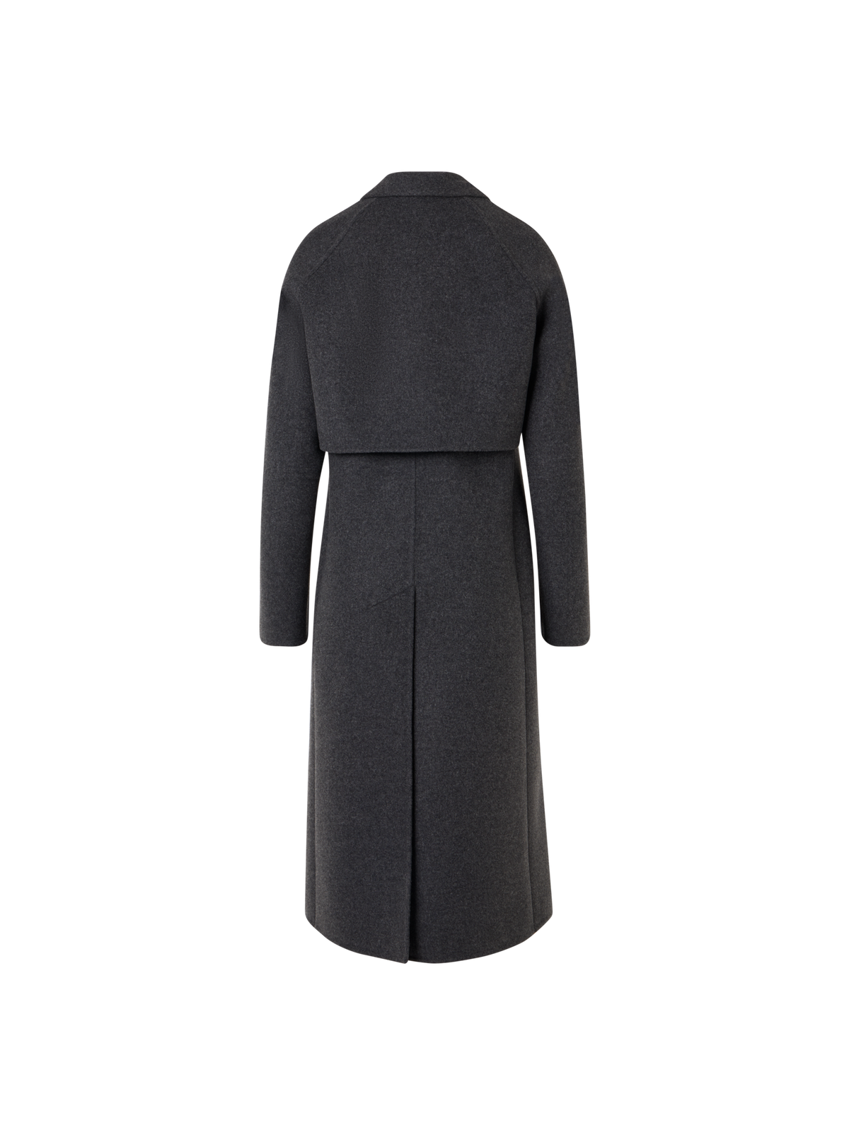 Designer Duo Mantel aus Filzwolle mit abnehmbarem Bolero - Grau