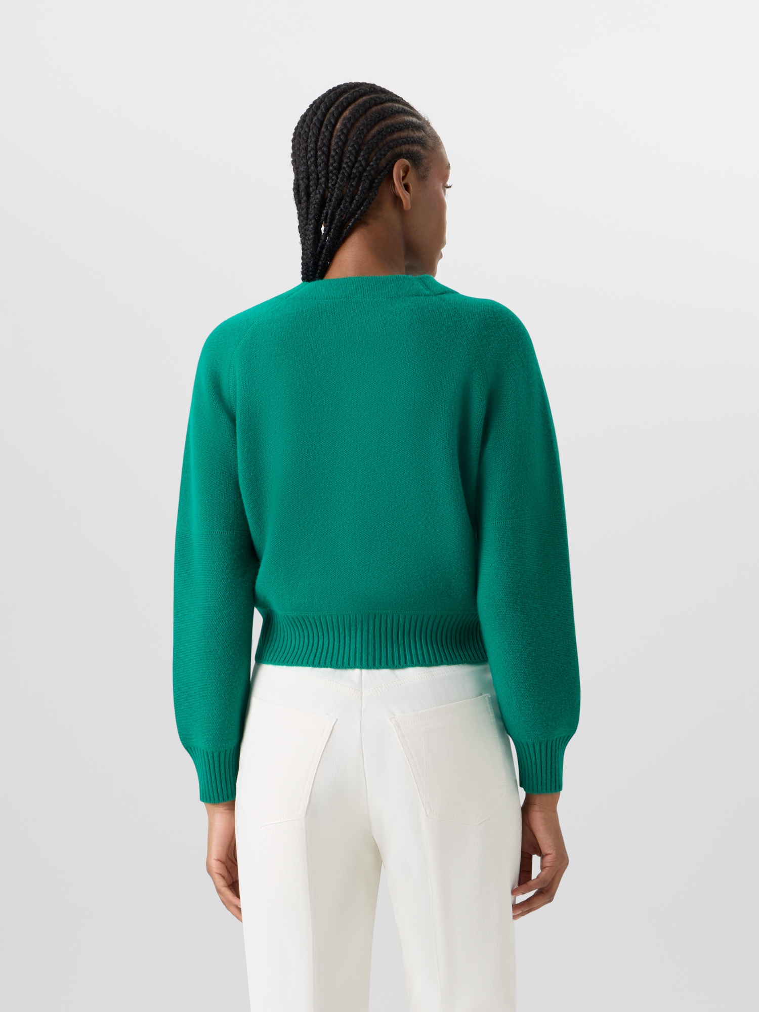 Designer Strickjacke aus Kaschmir-Piqué - Grün 