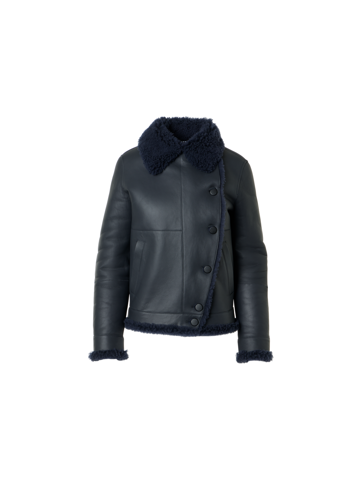 Designer Oversize Lammfell Jacke in Curly Merinillo - Schwarz