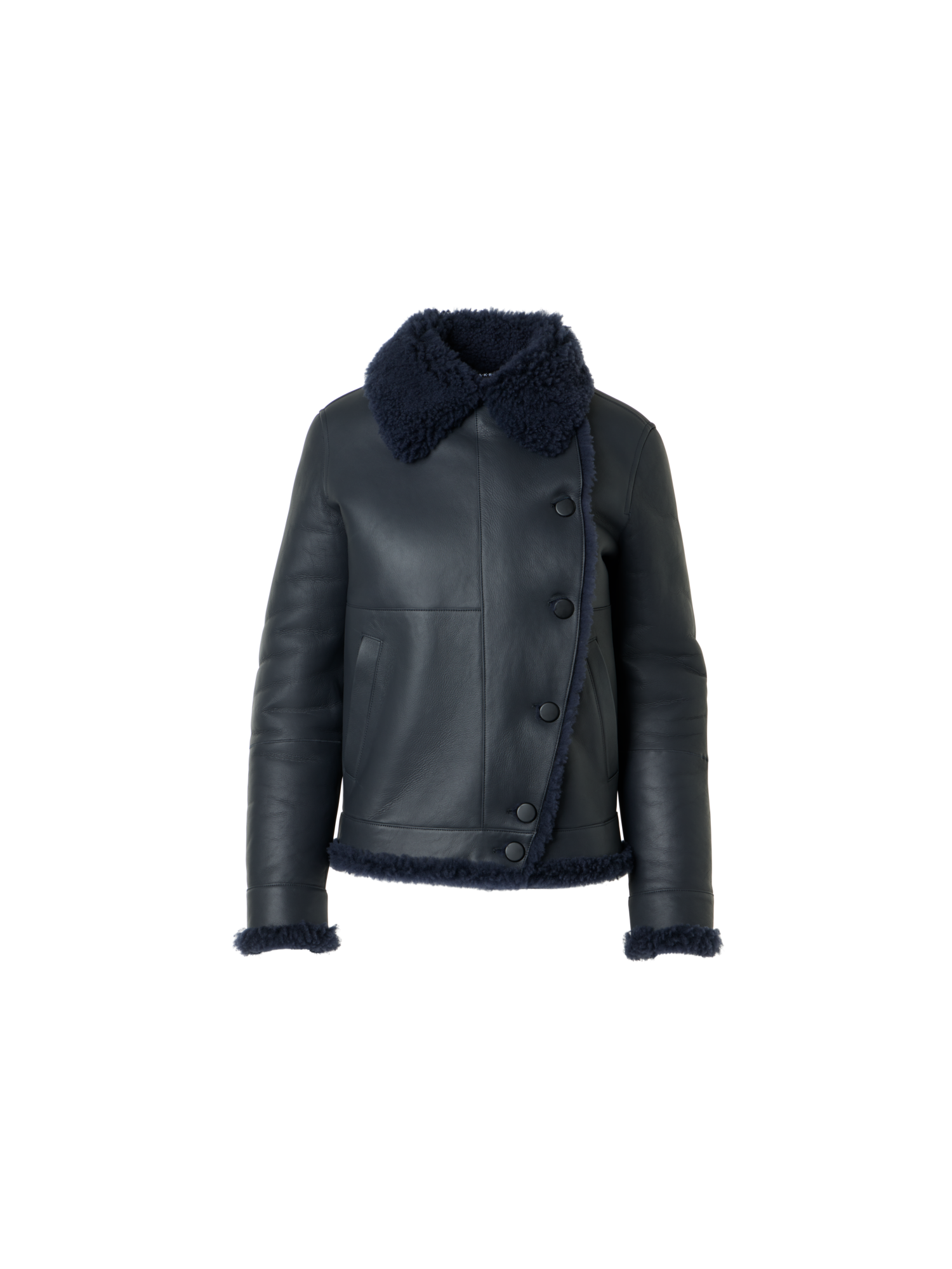 Designer Oversize Lammfell Jacke in Curly Merinillo - Schwarz