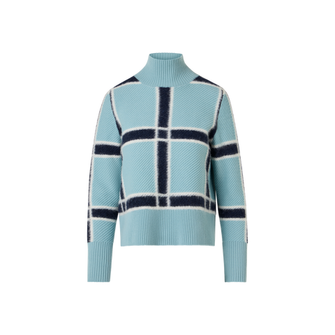Wolle-Kaschmir Pullover mit Intarsia-Karo