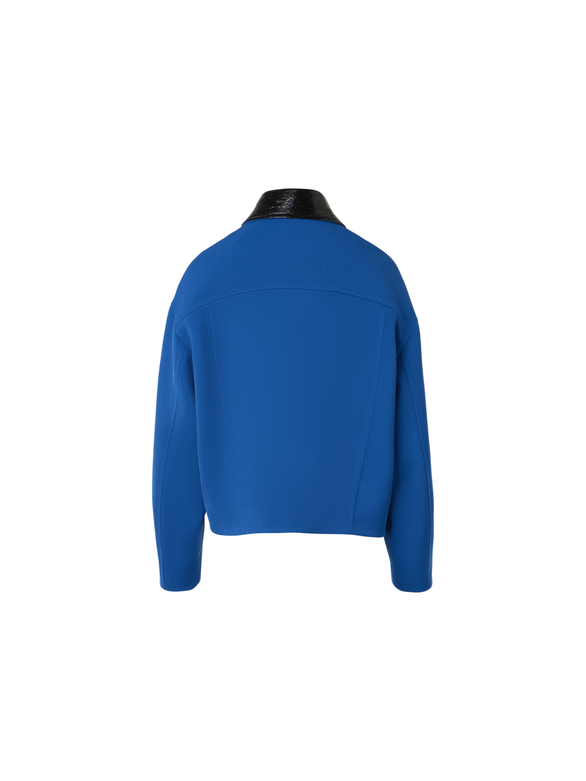 Designer Kurze Jacke aus schwerem Woll-Trikot - Blau