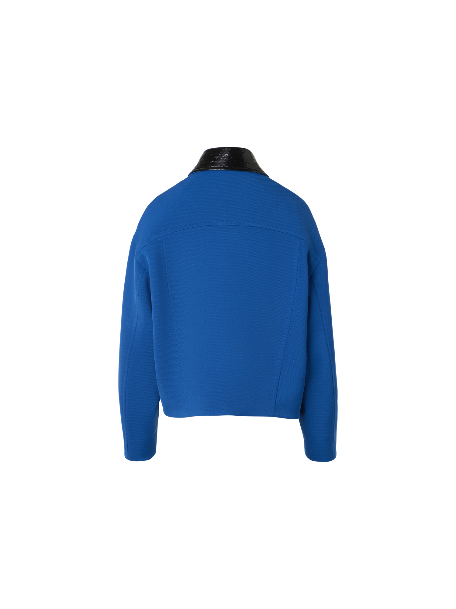 Designer Kurze Jacke aus schwerem Woll-Trikot - Blau