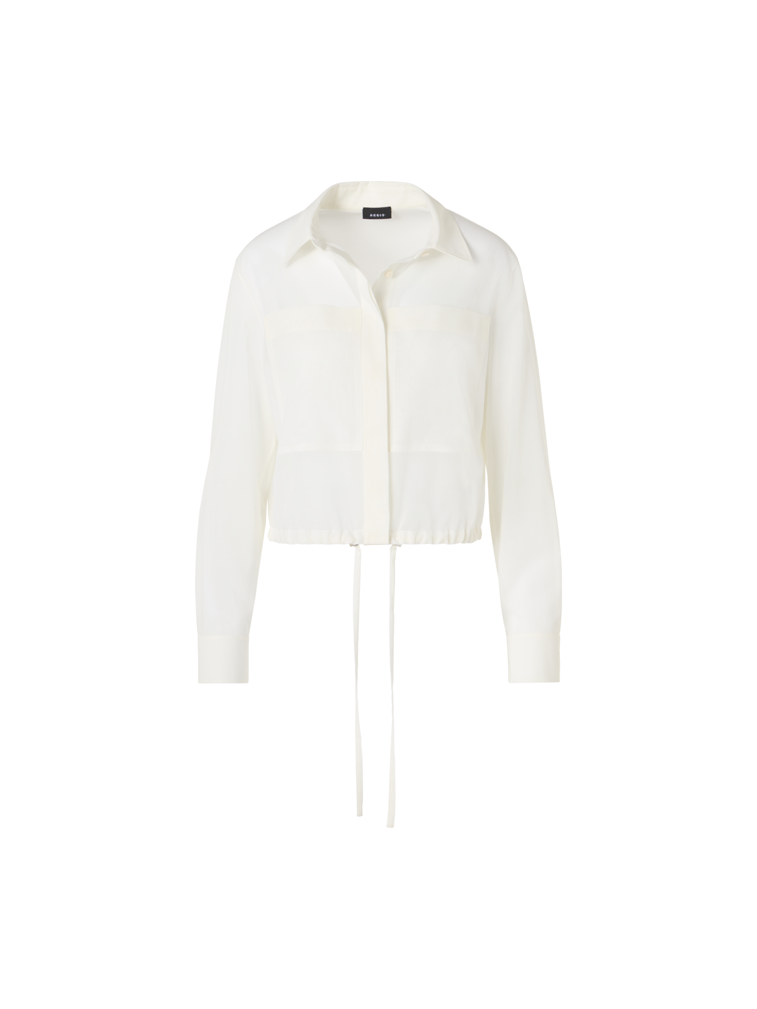 Designer Blousonhemd aus Baumwollvoile - Ecru