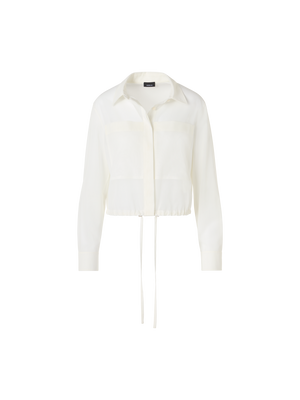 Designer Blousonhemd aus Baumwollvoile - Ecru