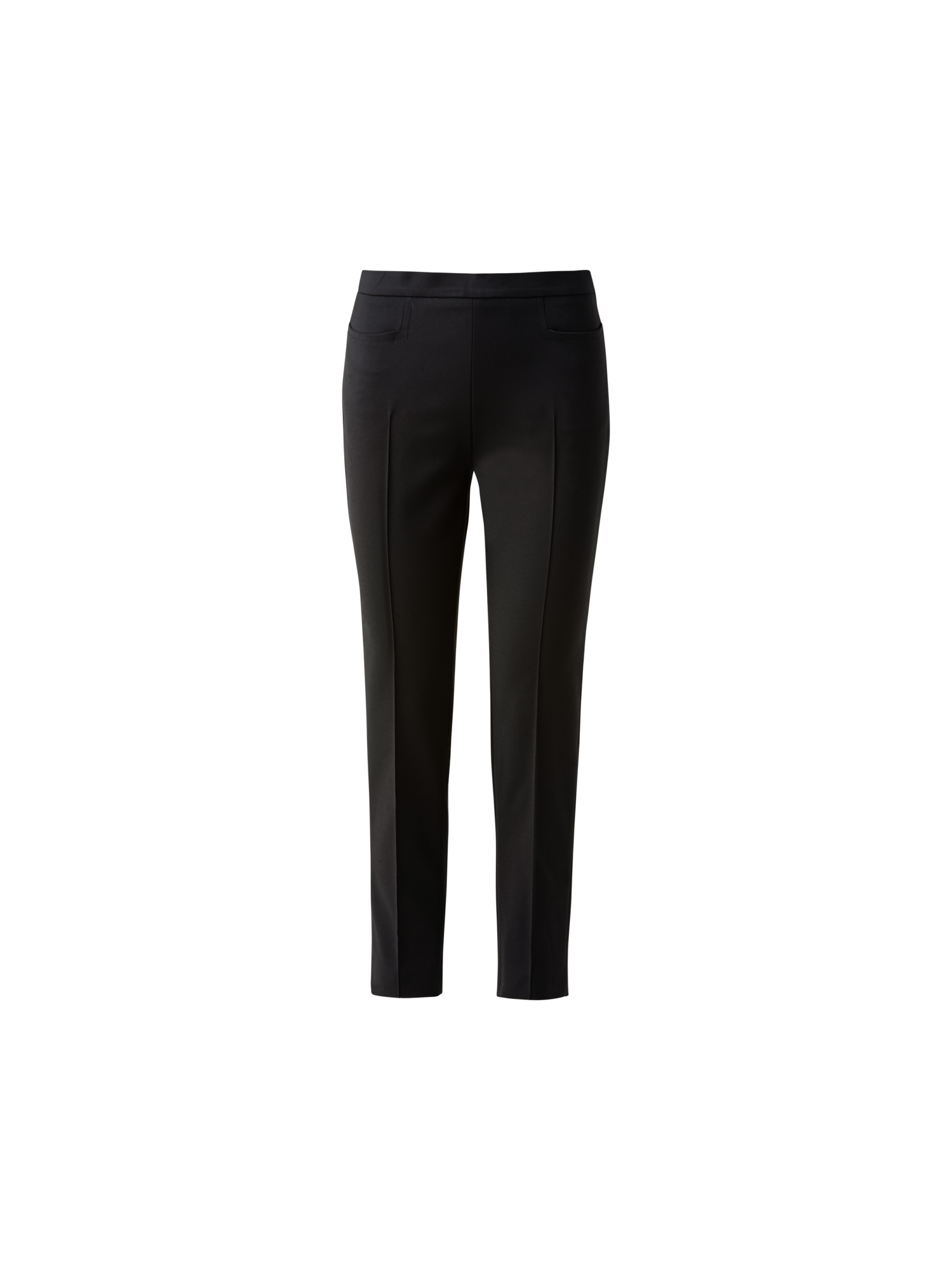 Designer Cropped Slim Hose aus Baumwoll-Techno-Stretch - Schwarz - Beige