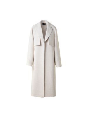 Designer Duo Mantel - Leinen-Weste und Bolero - Grau - Ecru - Weiss