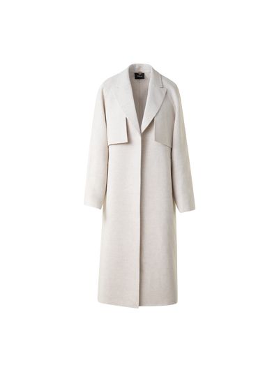 Designer Duo Mantel - Leinen-Weste und Bolero - Grau - Ecru - Weiss