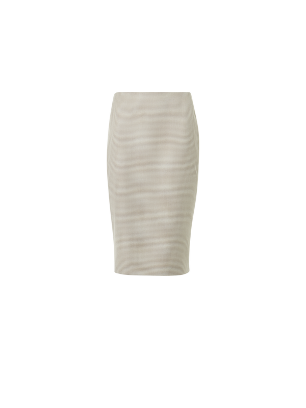 Designer Kaschmir-Pepita-Bleistiftrock - Beige