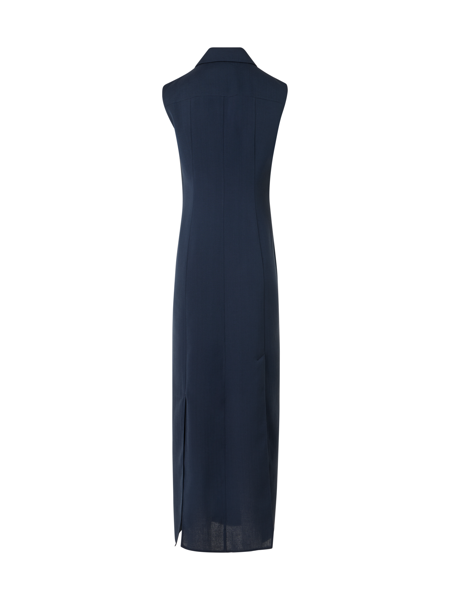 Designer Ärmelloses Midi-Hemdblusenkleid - Blau