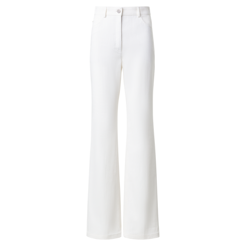 Straight Cotton Denim Stretch Pants