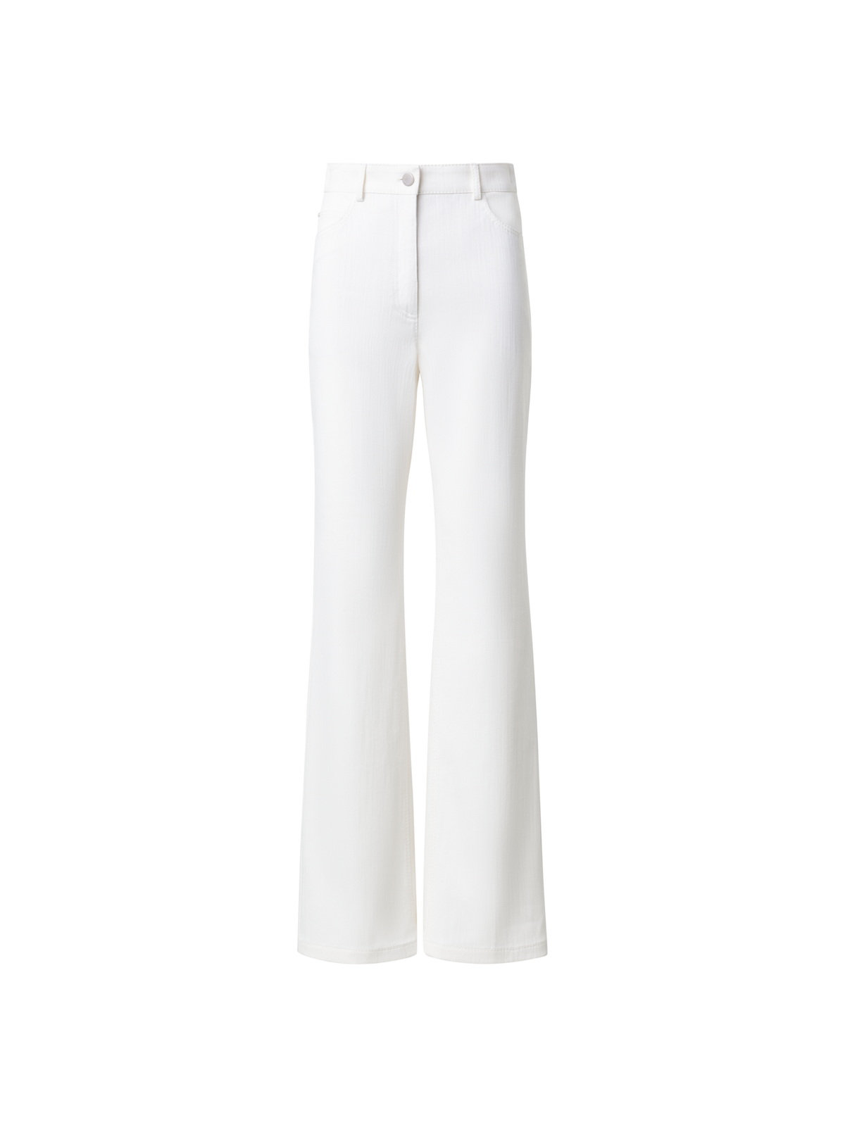 Designer Gerade Hose aus Baumwoll-Stretch-Denim - Ecru - Weiss