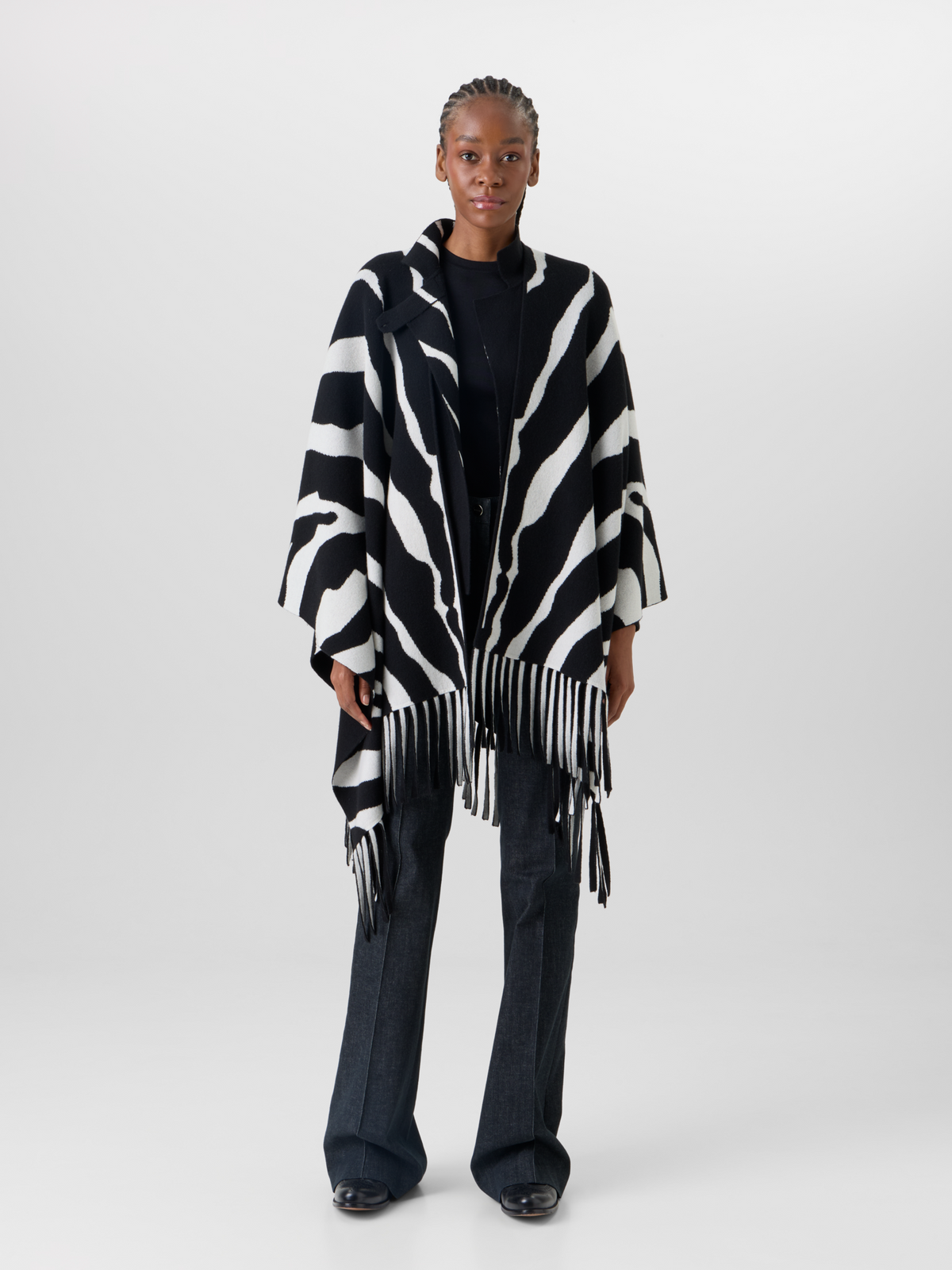 Designer Strickcape aus Kaschmir-Doubleface - Bunt #editorial