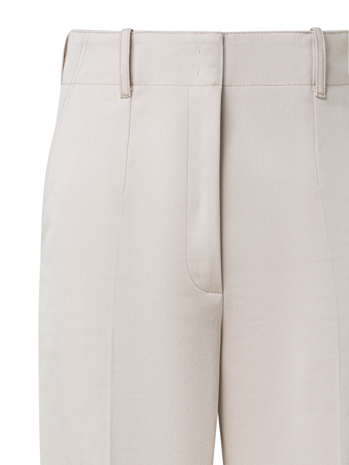 Designer Weite Gerade Hose aus Baumwoll-Gabardine - Beige