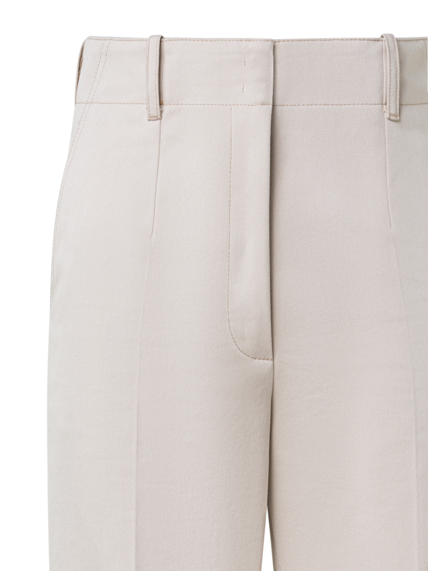 Designer Weite Gerade Hose aus Baumwoll-Gabardine - Beige