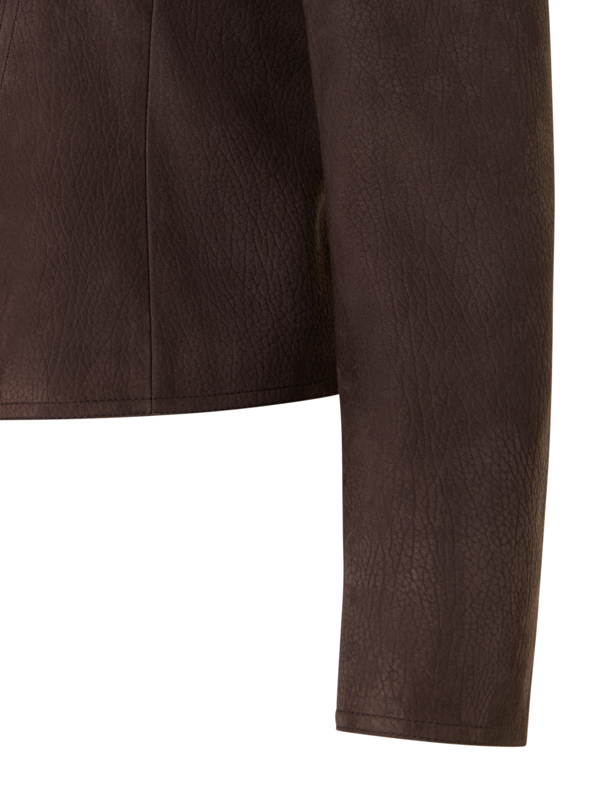 Designer Kurze Bikerjacke aus Lamm-Veloursleder - Braun