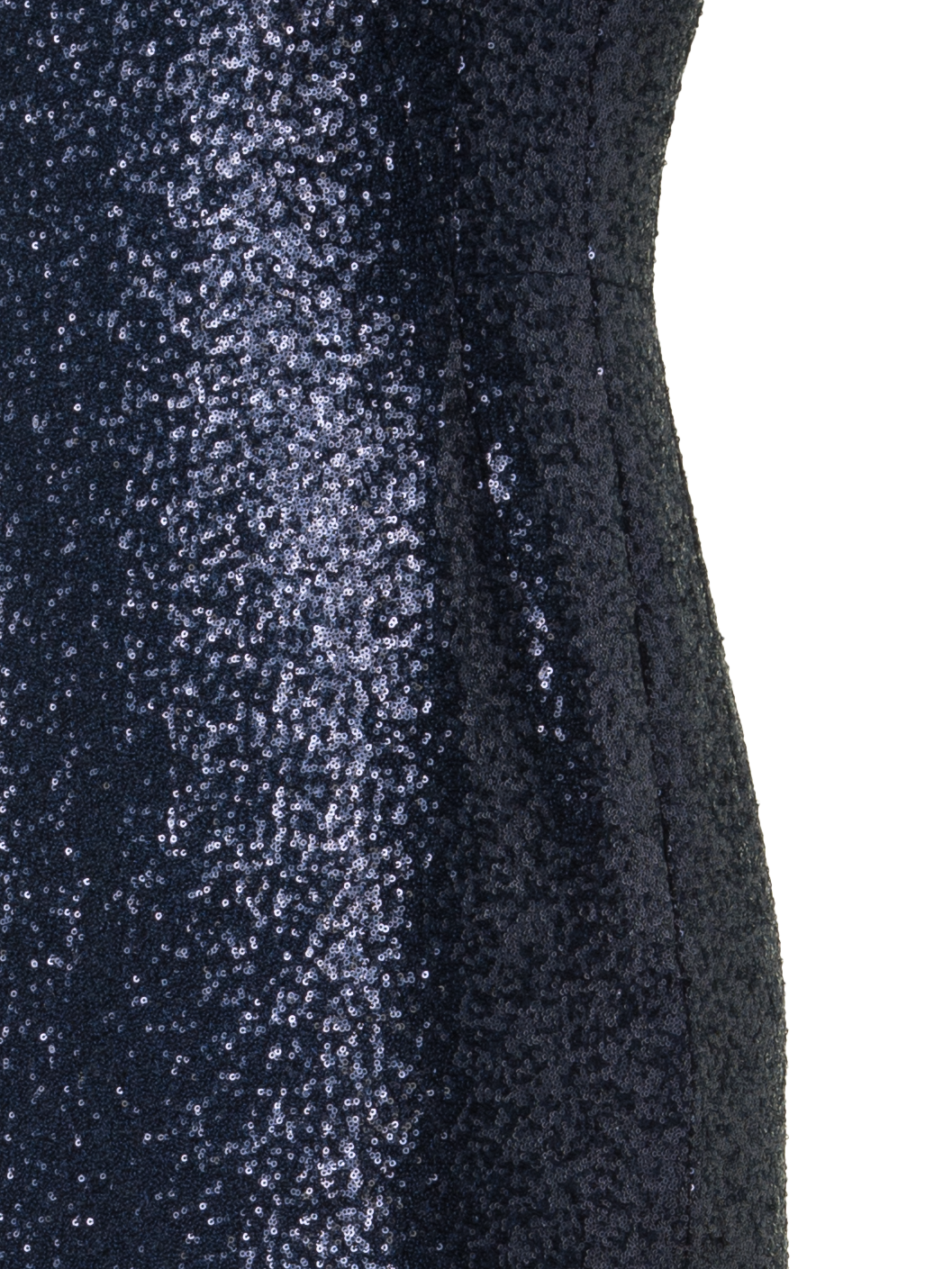 Designer Langes Pailletten-Abendkleid mit kurzen Ärmeln - Dunkelblau - Blau