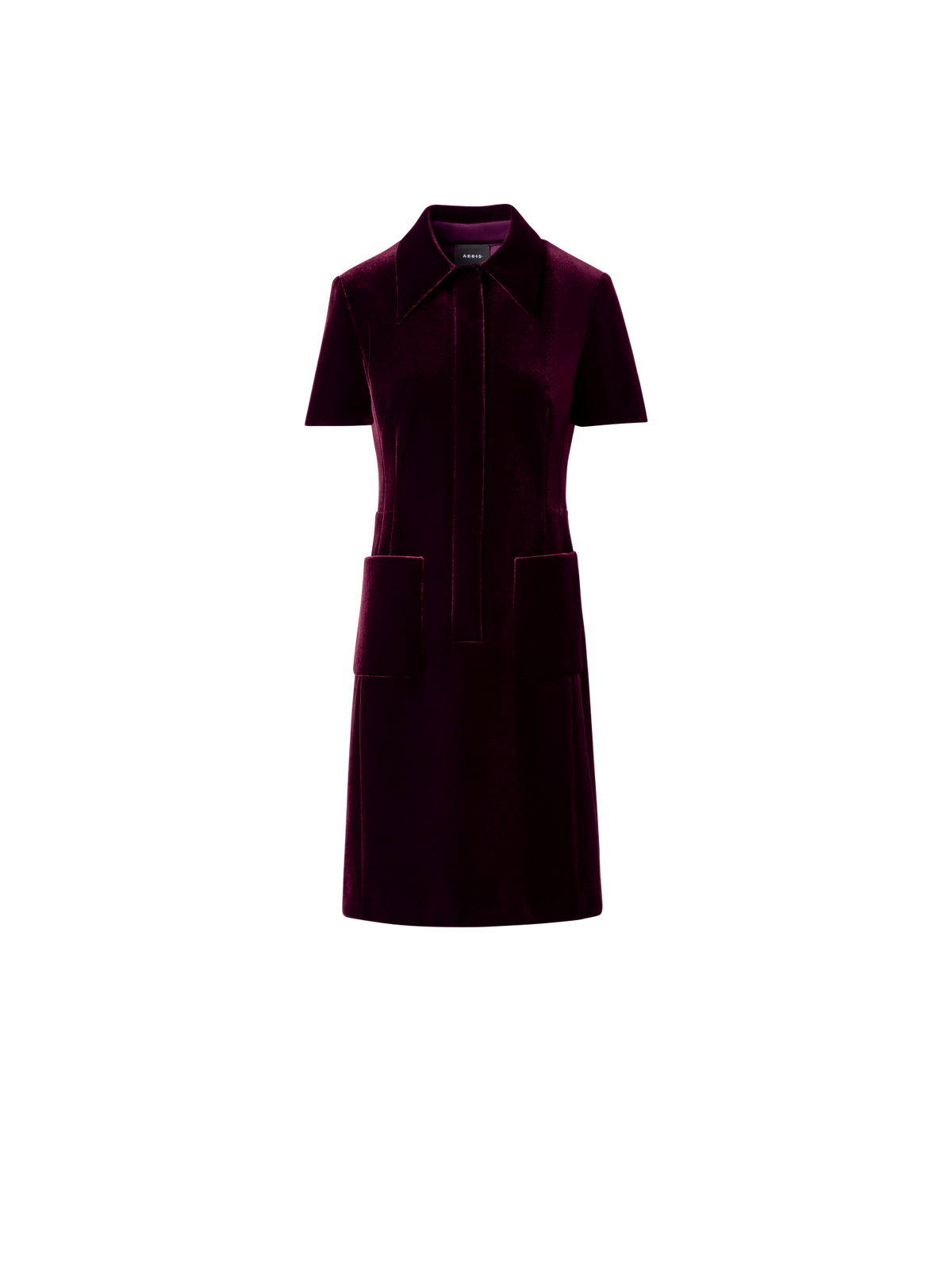 Designer Kurzes Kleid aus Samt und Neopren - Rosa