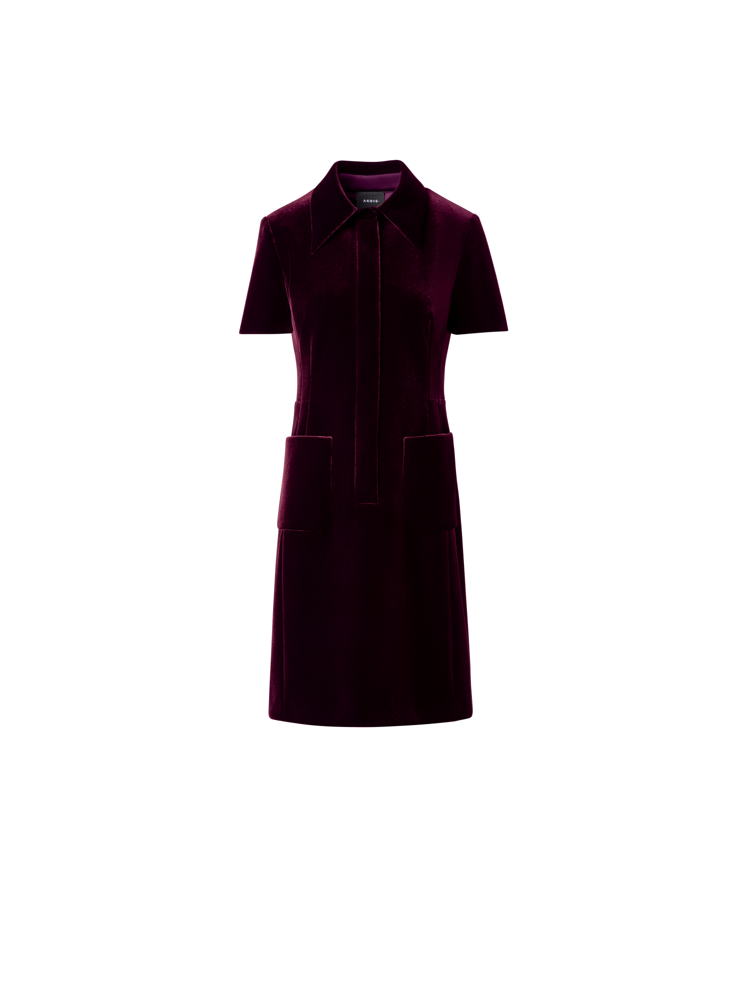 Designer Kurzes Kleid aus Samt und Neopren - Rosa