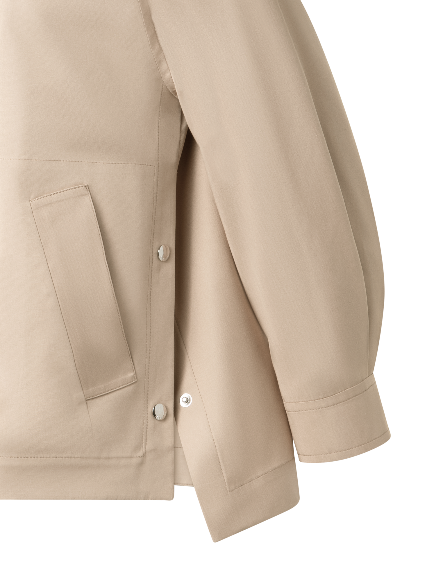 Designer Wasserfester Oversize-Seiden-Parka - Beige