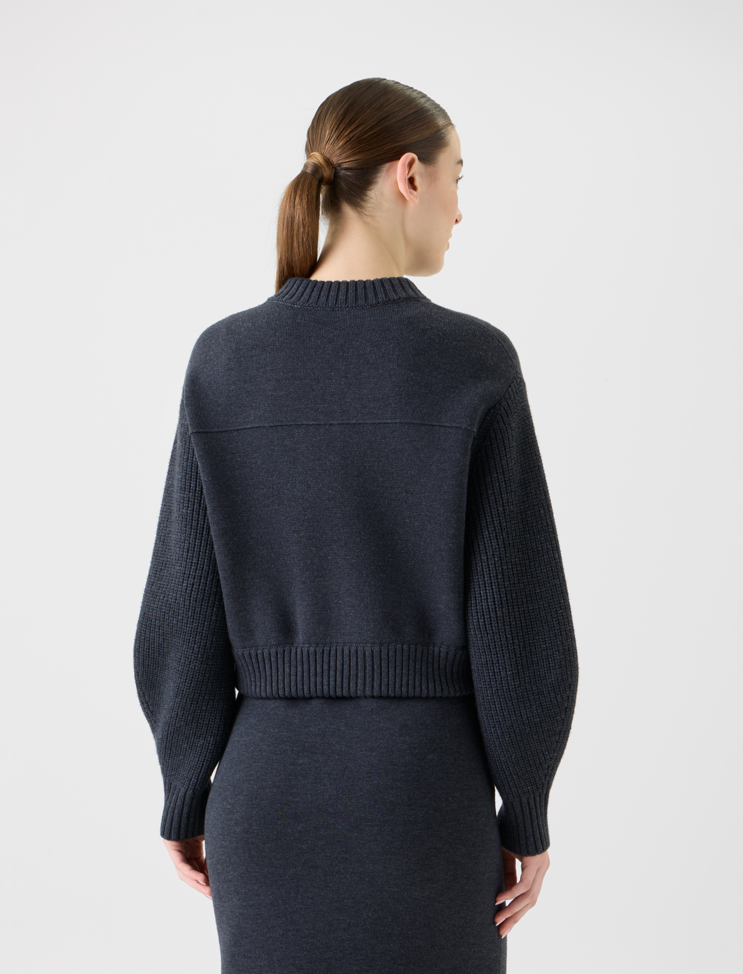 Designer Wolle Milano Strickblouson - Grau 