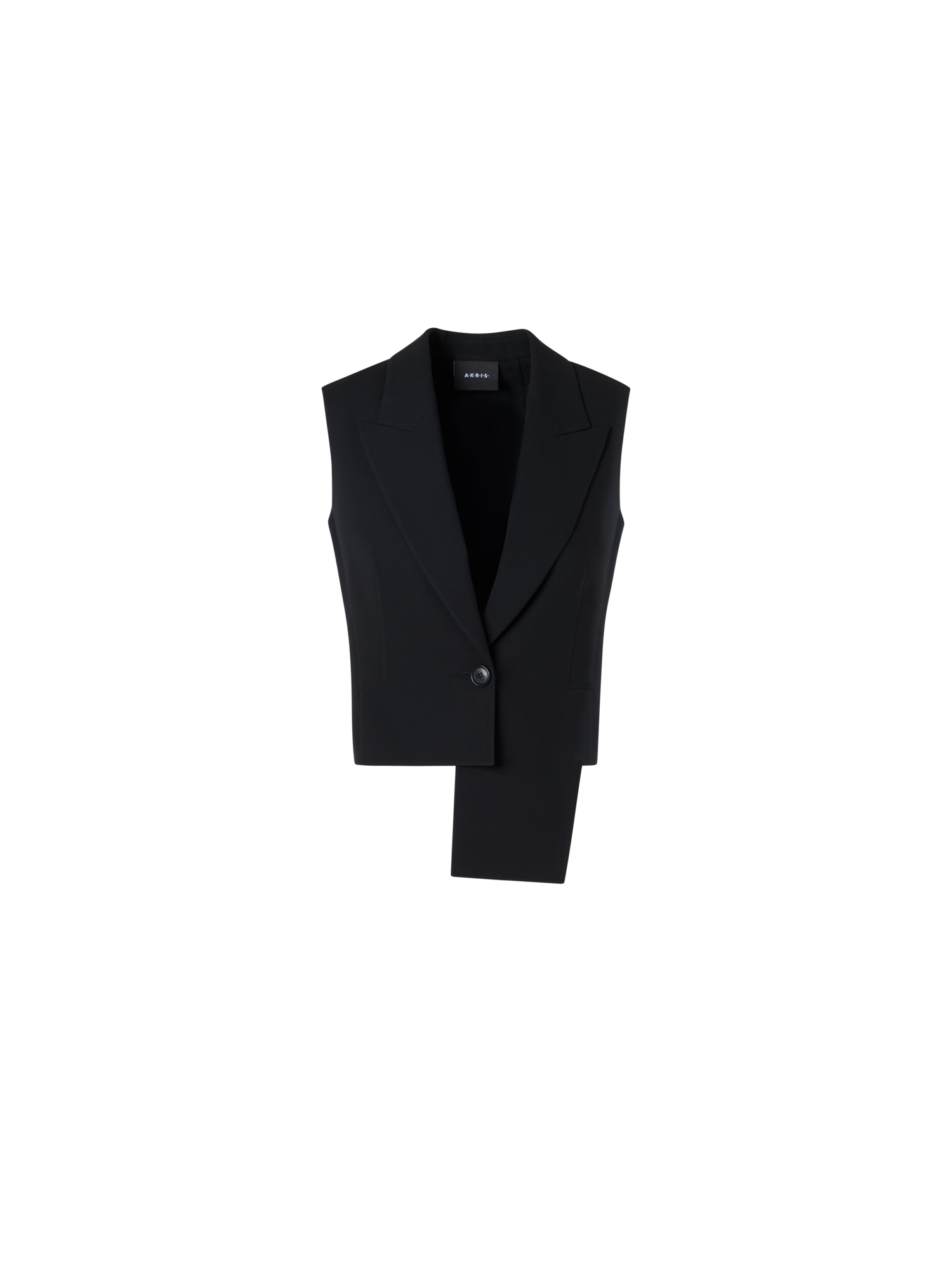 Designer Helline Asymmetrische Jacke mit abnehmbarem Bolero - Schwarz