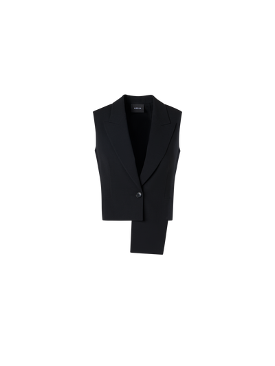 Designer Helline Asymmetrische Jacke mit abnehmbarem Bolero - Schwarz