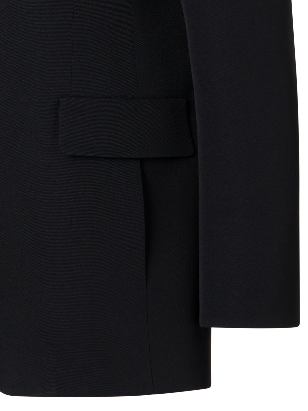 Designer Gerade Jacke aus Wollgabardine - Schwarz