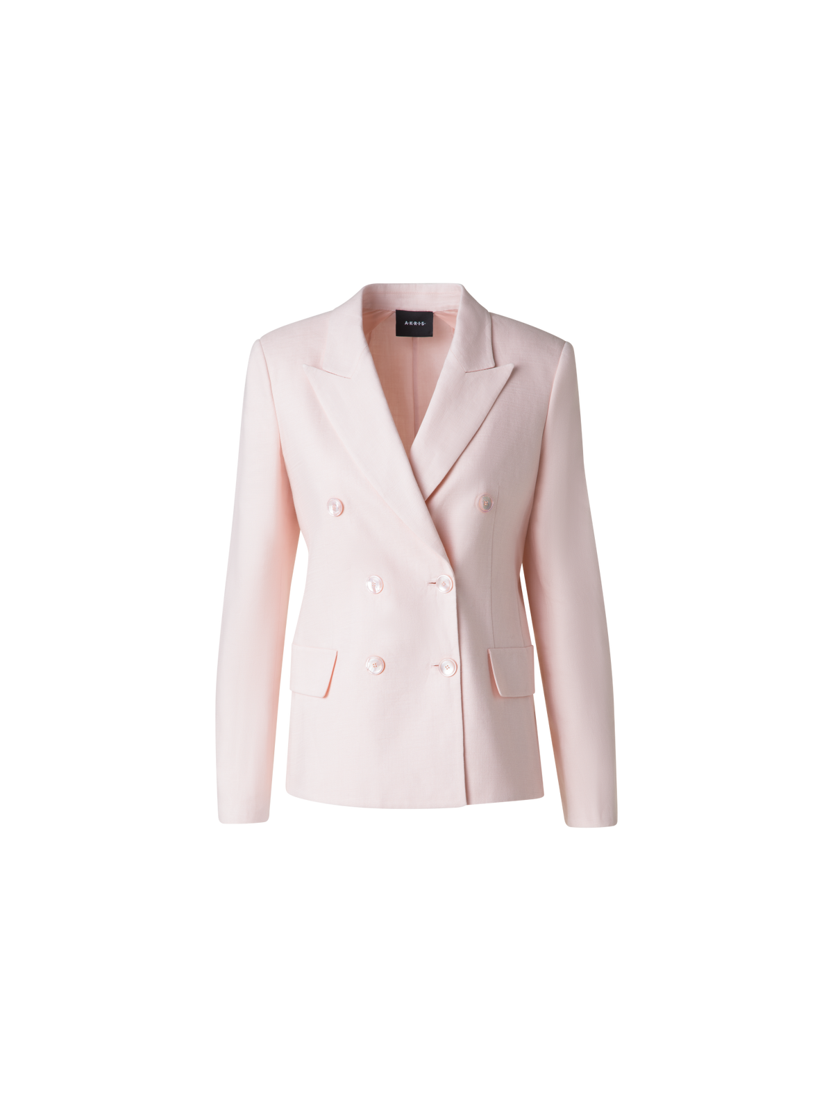 Designer Zweireihiger Blazer aus Leinen-Doubleface - Rosa