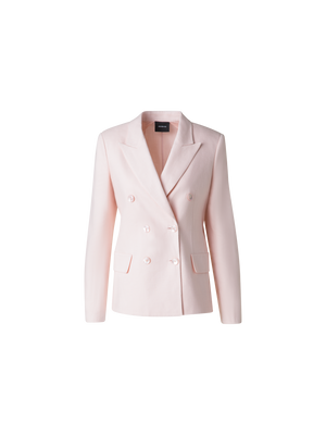 Designer Zweireihiger Blazer aus Leinen-Doubleface - Rosa