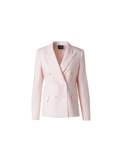 Designer Zweireihiger Blazer aus Leinen-Doubleface - Rosa