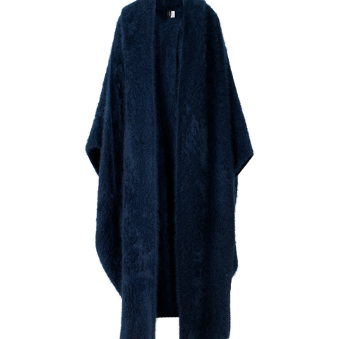 Long Cashmere Cape with Removable Scarf Hood