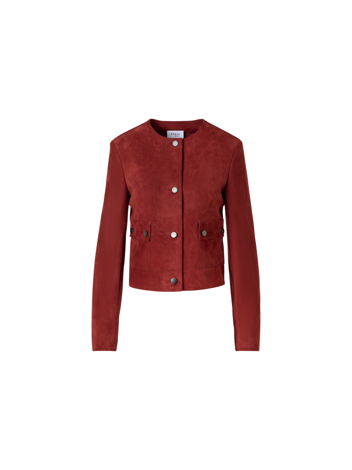 Designer Langärmelige Jacke aus Wildleder - Rot