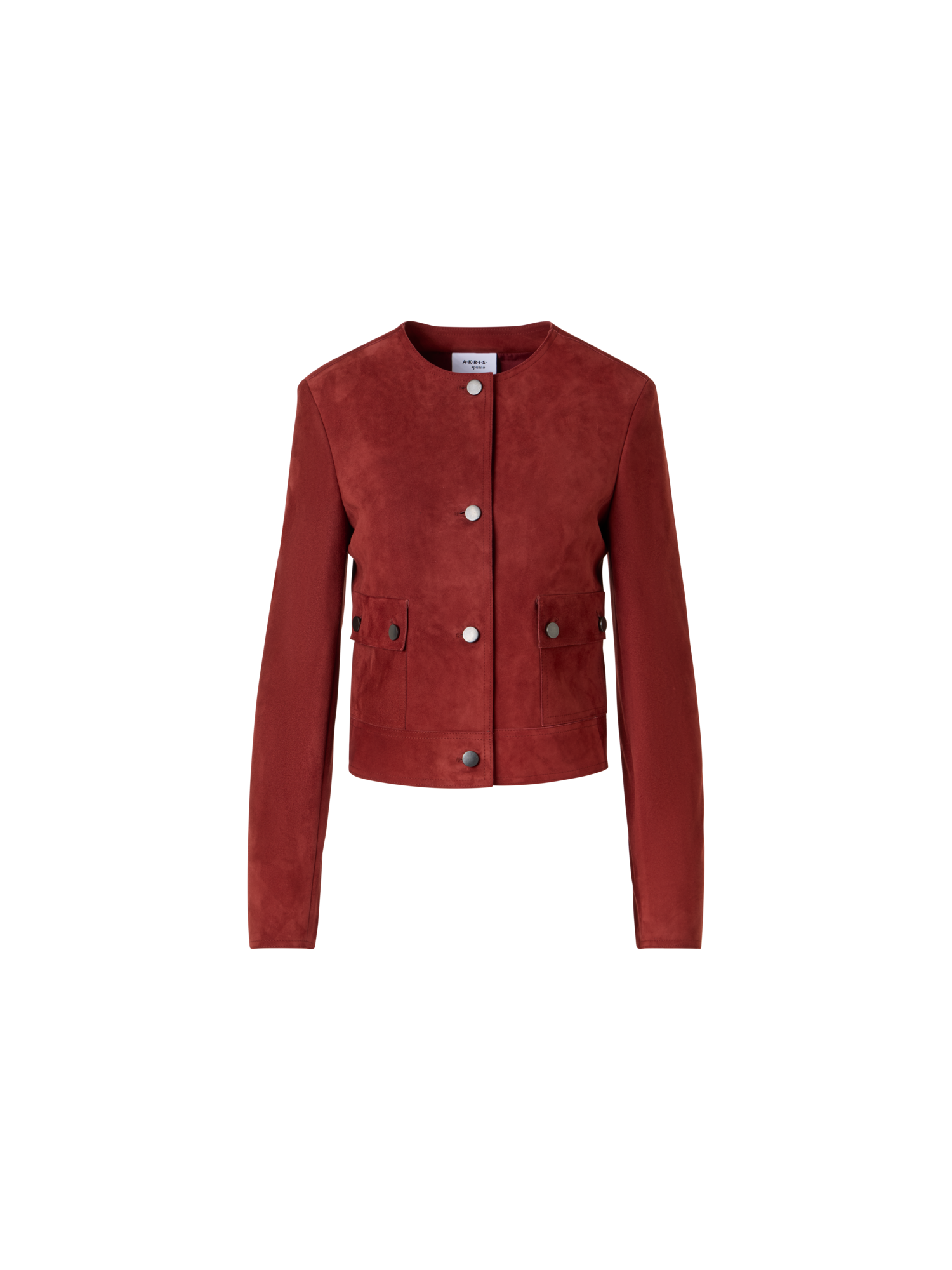 Designer Langärmelige Jacke aus Wildleder - Rot
